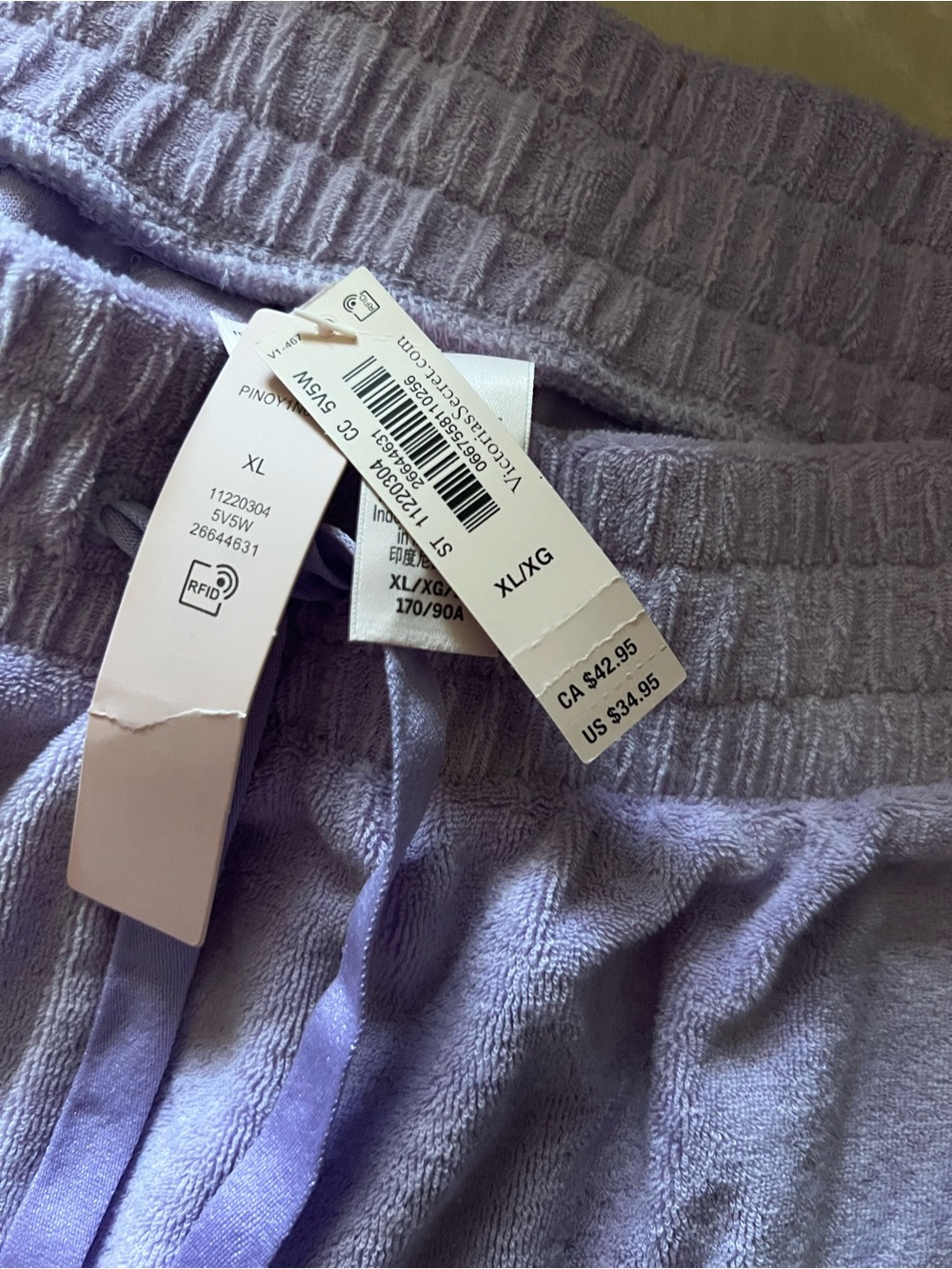 Victoria's Secret Terry Shorts width 17 with stretch 20 inches. Length 15